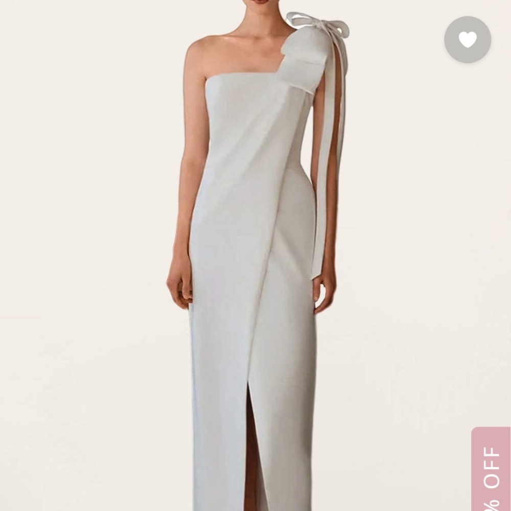 Azazie white bow dress - NEVER BEEN WORN